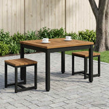 Coffee Table Natural and Black 50 x 60.5 x 36 cm - Side View