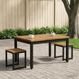 Coffee Table Natural and Black 50 x 68.5 x 36 cm - Side View