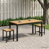 Coffee Table Natural and Black 49 x 100.5 x 45 cm - Side View