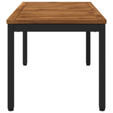 Coffee Table Natural and Black 50 x 100.5 x 45 cm - Side View
