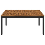 Coffee Table Natural and Black 100 x 100.5 x 45 cm - Front View
