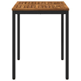 Garden Dinner Table Natural and Black 60 x 60.5 x 75 cm - Front View