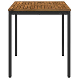 Garden Dinner Table Natural and Black 70 x 68.5 x 75 cm