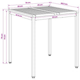 Garden Dinner Table Natural and Black 70 x 68.5 x 75 cm