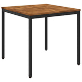 Garden Dinner Table Natural and Black 80 x 80.5 x 75 cm