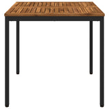 Garden Dinner Table Natural and Black 80 x 80.5 x 75 cm
