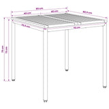 Garden Dinner Table Natural and Black 80 x 80.5 x 75 cm