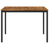 Garden Dinner Table Natural and Black 108.5 x 55 x 75 cm