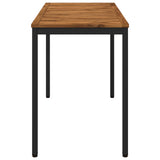 Garden Dinner Table Natural and Black 108.5 x 55 x 75 cm