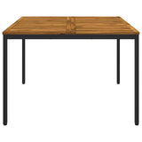 Garden Dinner Table Natural and Black 110 x 108.5 x 75 cm - Side View