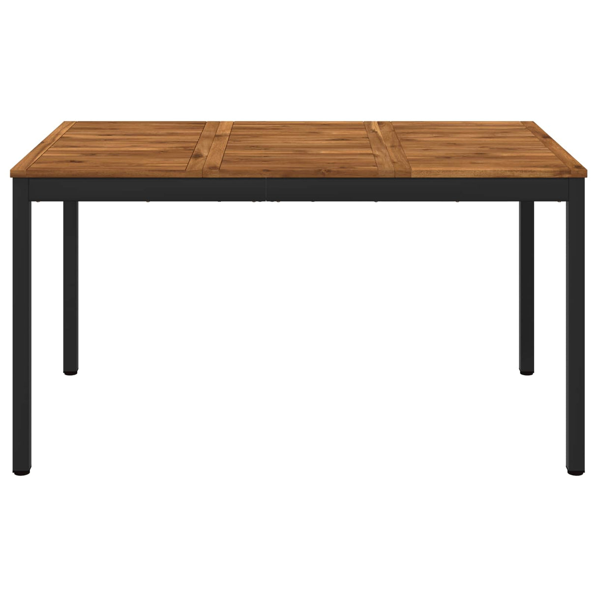 Garden Dinner Table Natural and Black 141 x 80.5 x 75 cm