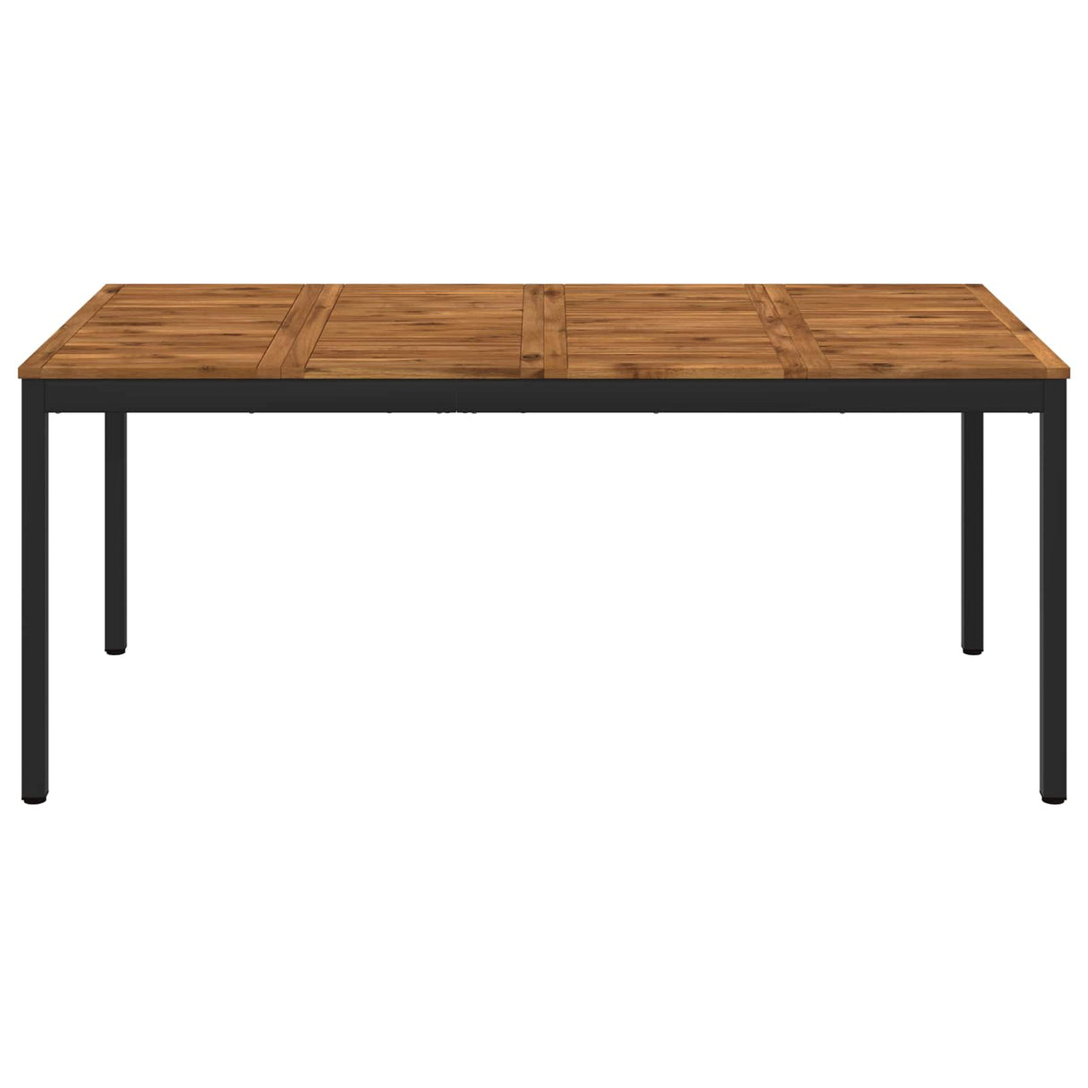 Garden Dinner Table Natural and Black 180 x 88.5 x 75 cm