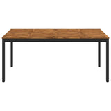 Garden Dinner Table Natural and Black 180 x 88.5 x 75 cm