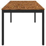 Garden Dinner Table Natural and Black 180 x 88.5 x 75 cm