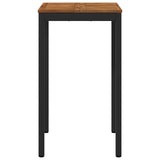 Garden Bar Table Natural and Black 60 x 60.5 x 105 cm - Front View