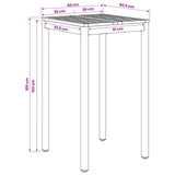 Garden Bar Table Natural and Black 60 x 60.5 x 105 cm - Close-Up Angle