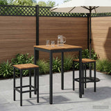 Garden Bar Table NAARDEN Natural and Black 70 x 68.5 x 105 cm