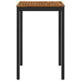 Garden Bar Table Natural and Black 70 x 68.5 x 105 cm