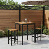 Garden Bar Table NAARDEN Natural and Black 80 x 80.5 x 105 cm