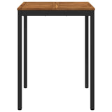 Garden Bar Table Natural and Black 80 x 80.5 x 105 cm