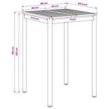 Garden Bar Table Natural and Black 80 x 80.5 x 105 cm - Close-Up Angle