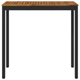 Garden Bar Table Natural and Black 108.5 x 55 x 105 cm - Front View