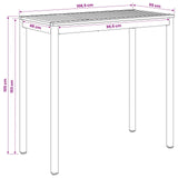 Garden Bar Table Natural and Black 108.5 x 55 x 105 cm