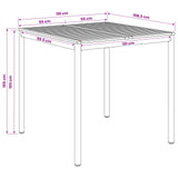 Garden Bar Table Natural and Black 110 x 108.5 x 105 cm - Close-Up Angle