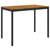 Garden Bar Table Natural and Black 141 x 80.5 x 105 cm - Front View