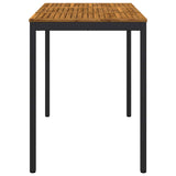 Garden Bar Table Natural and Black 141 x 80.5 x 105 cm
