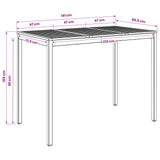 Garden Bar Table Natural and Black 141 x 80.5 x 105 cm