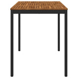 Garden Bar Table Natural and Black 147 x 88.5 x 105 cm - Side View