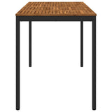 Garden Bar Table Natural and Black 180 x 88.5 x 105 cm - Top-Down View