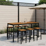 Garden Bar Table Natural and Black 196 x 80.5 x 105 cm