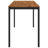 Garden Bar Table Natural and Black 196 x 80.5 x 105 cm