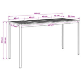 Garden Bar Table Natural and Black 196 x 80.5 x 105 cm
