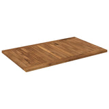 Table Top 80.5 x 49 x 2 cm Rectangular Solid Acacia Wood - Side View