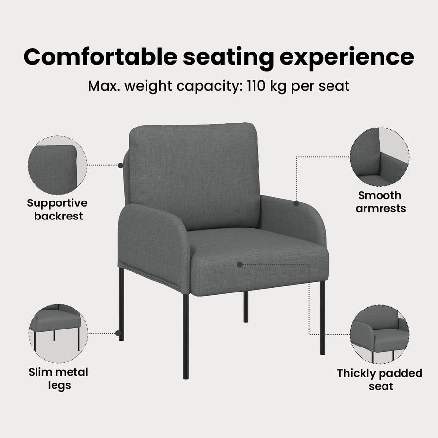 Sofas with Cushion 55cm Dark Grey Plywood