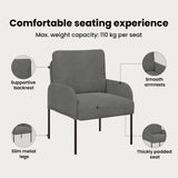 Sofas with Cushion 55cm Dark Grey Plywood - Low Angle