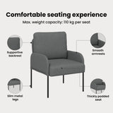 Sofa Sets with Cushion 3 pcs Dark Grey 115 x 56 x 80 cm Plywood - Extra Image
