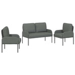 Sofa Sets 3 pcs Dark Grey Plywood