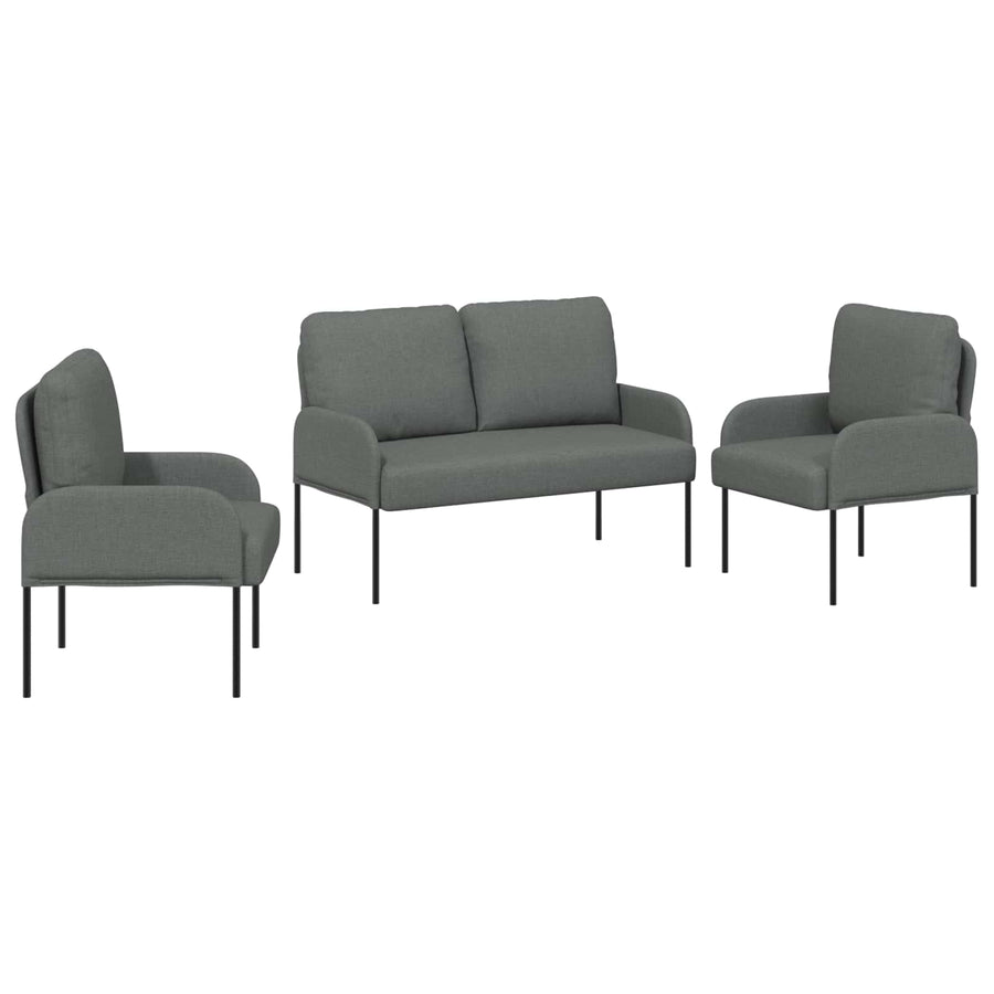 Sofa Sets 3 pcs Dark Grey Plywood