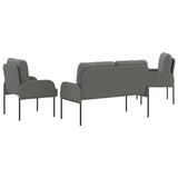 Sofa Sets with Cushion 3 pcs Dark Grey 115 x 56 x 80 cm Plywood - Close-Up Angle