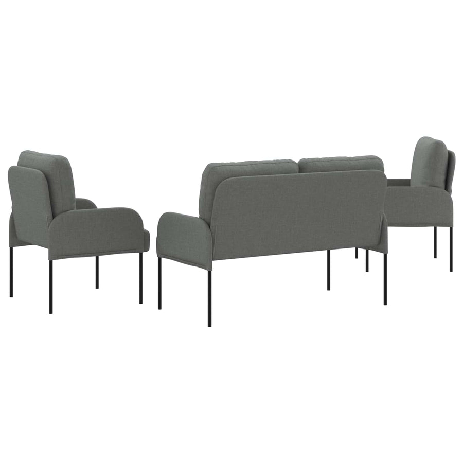 Sofa Sets 3 pcs Dark Grey Plywood