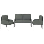 Sofa Sets 3 pcs Dark Grey Plywood
