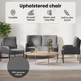 Sofa Sets with Cushion 3 pcs Dark Grey 115 x 56 x 80 cm Plywood - Low Angle