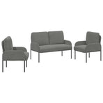 Sofa Sets 3 pcs Dark Grey Plywood