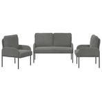 Sofa Sets 3 pcs Dark Grey Plywood