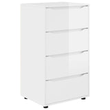 Storage Cabinets High Gloss White 60 x 48 x 105 cm - Front View