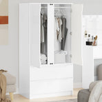 Wardrobe with Drawer White 79.5 x 49 x 156 cm Engineered Wood